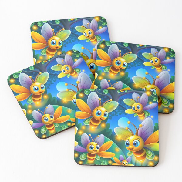 Item preview, Magical Fireflies Flying Over the Enchanted Forest - Seamless Pattern #9 designed and sold by Second Draft Visuals.