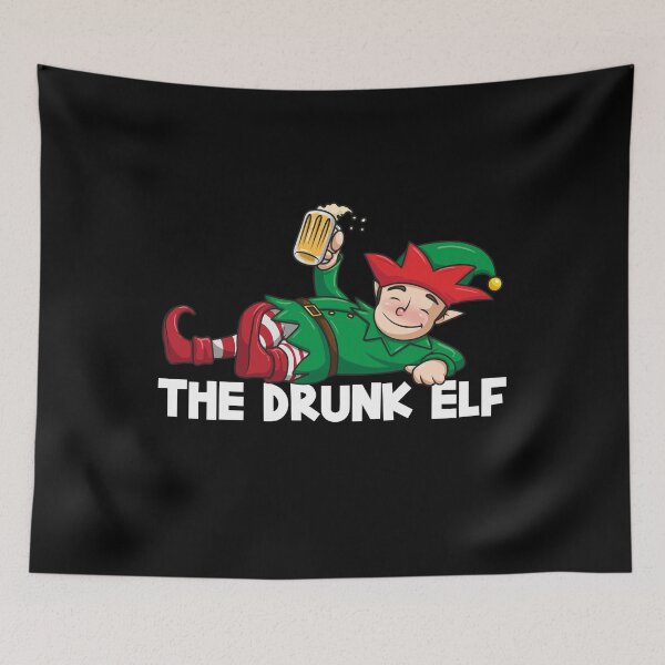 Item preview, The Drunk Elf Funny Christmas Design designed and sold by PNGShop.