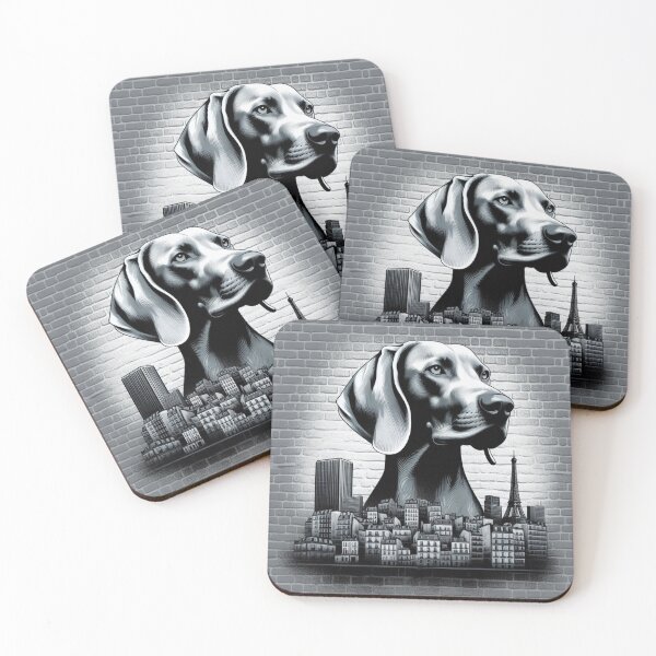 Item preview, Weimaraner in Paris | Graffiti Mural Art- Design Nr 130 designed and sold by WeimTrails.