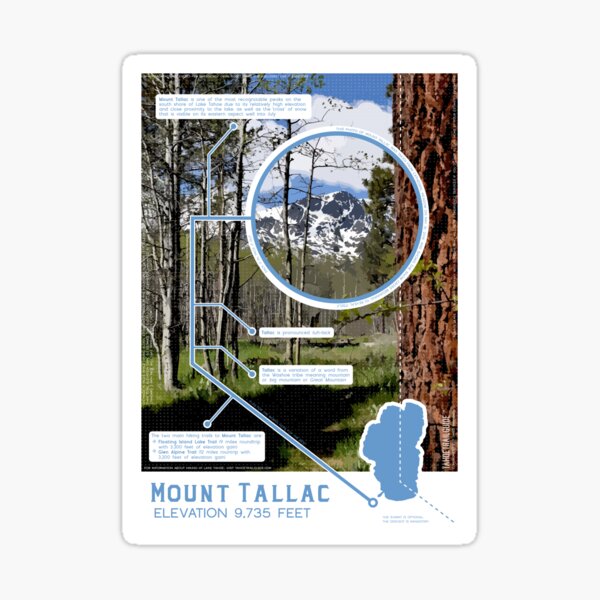 Mount Tallac Infographic Sticker