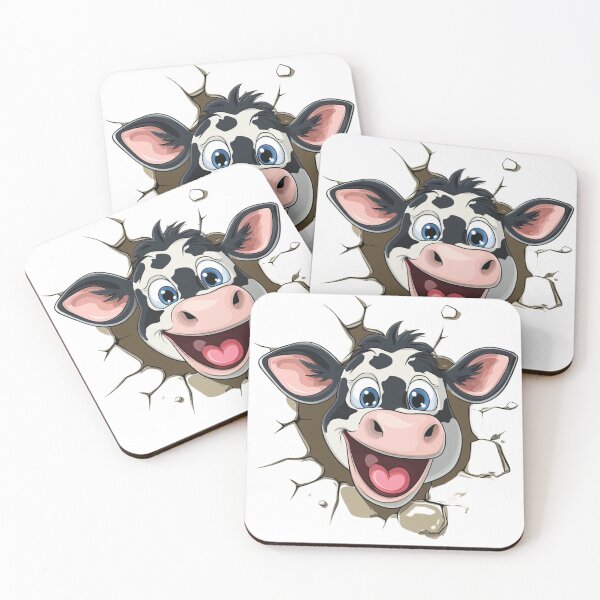Item preview, Happy Cartoon Cow Sticker designed and sold by NicolasGlowArt.