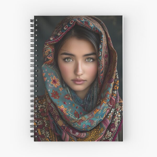 Item preview, Woman with intricate patterned colorful headscarf  designed and sold by Artessie.