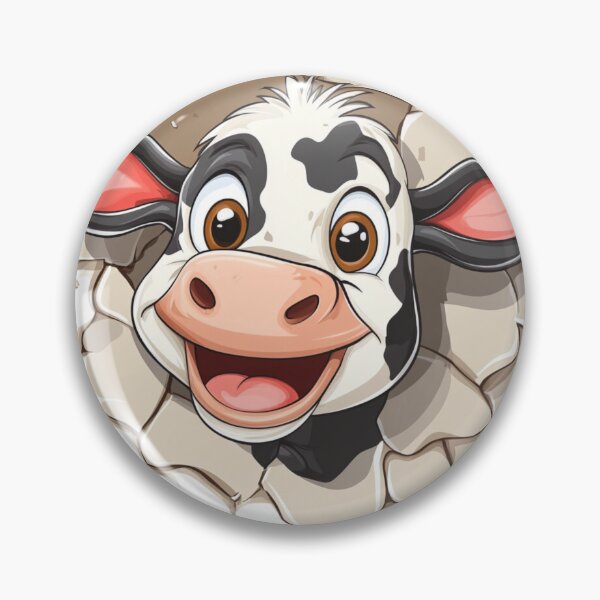 Item preview, Cartoon Cow Face Sticker designed and sold by NicolasGlowArt.
