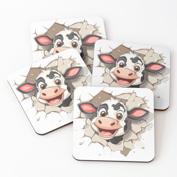 Item preview, Cartoon Cow Face Sticker designed and sold by NicolasGlowArt.