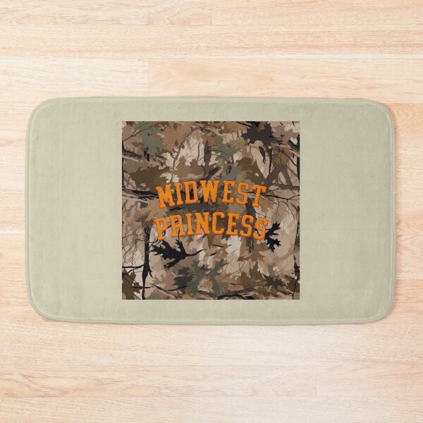 Item preview, Midwest Princess Camo Orange Varsity Curved Beveled Typography designed and sold by aestheticqueen.
