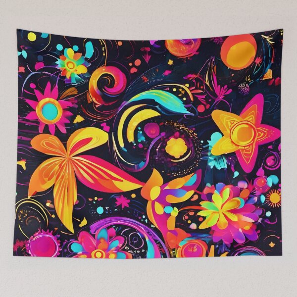Item preview, Psychedelic Floral Cosmos designed and sold by Health And Fitness Posts e-Store.