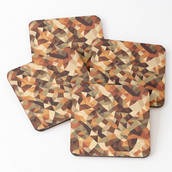 Item preview, A Low poly style camouflage Design with warm, rich tones like chocolate brown, caramel, and ochre  designed and sold by HEMRO.