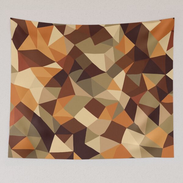 Item preview, A Low poly style camouflage Design with warm, rich tones like chocolate brown, caramel, and ochre  designed and sold by HEMRO.