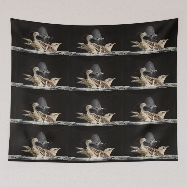 Item preview, Young Mockingbird Fledgling Attempting To Bathe designed and sold by CarolM.