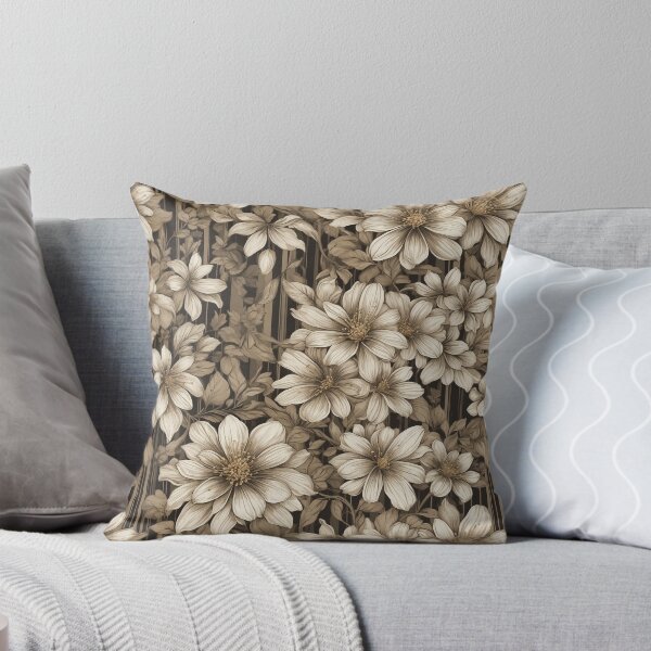 Item preview, Dark Neutral Daisy Floral Pattern designed and sold by FlowerMeFlorals.