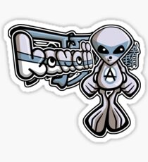 Alien Mascot Tag Sticker