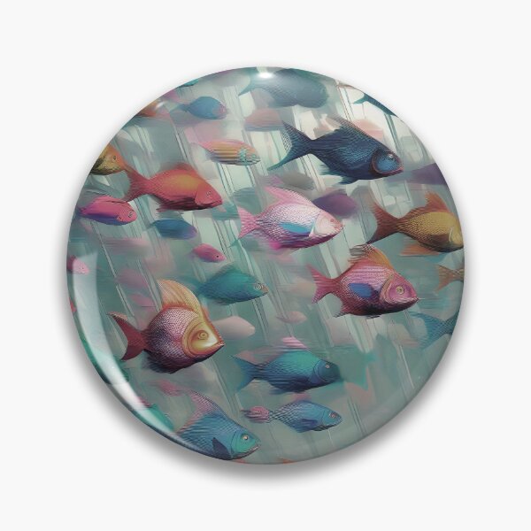 Item preview, Abstract Fish in Underwater Waterfall - Subtle Desaturated Vintage Colors designed and sold by Beachy.