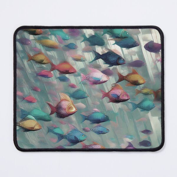 Item preview, Abstract Fish in Underwater Waterfall - Subtle Desaturated Vintage Colors designed and sold by Beachy.
