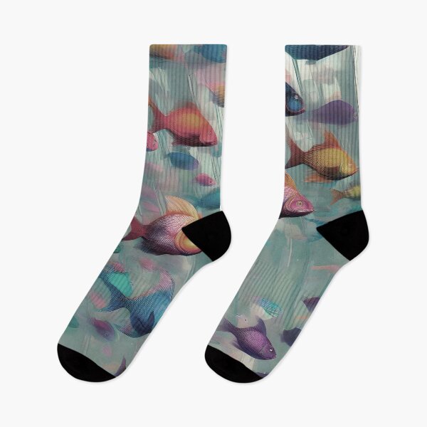 Item preview, Abstract Fish in Underwater Waterfall - Subtle Desaturated Vintage Colors designed and sold by Beachy.