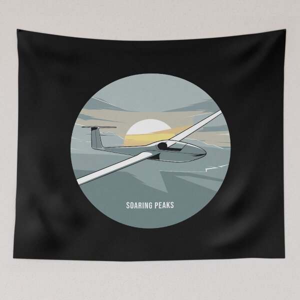 Item preview, Soaring Peaks Glider Plane Pilot Sailplane aerial floating soaring designed and sold by These_Prints.