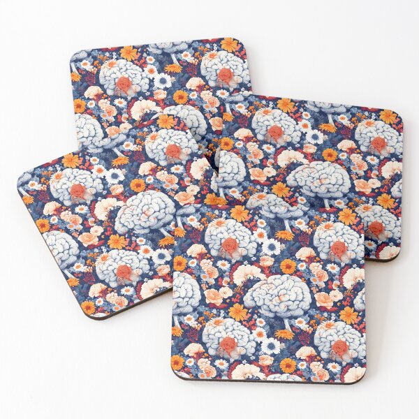 Item preview, Surreal Floral Brain Pattern - Creative Mind Illustration designed and sold by VoyteksDesigns.