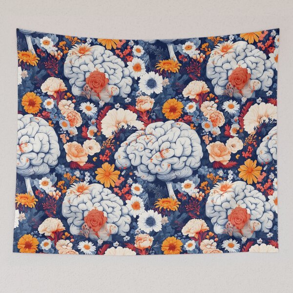 Item preview, Surreal Floral Brain Pattern - Creative Mind Illustration designed and sold by VoyteksDesigns.