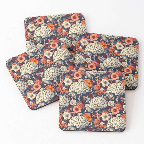 Item preview, Floral Brain Surreal Pattern - Creative Anatomy Art designed and sold by VoyteksDesigns.