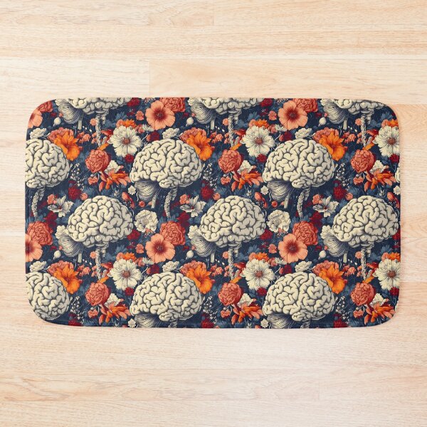 Item preview, Floral Brain Surreal Pattern - Creative Anatomy Art designed and sold by VoyteksDesigns.