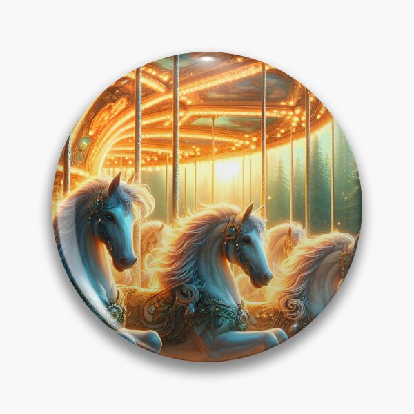 Item preview, Glowing Carousel with roses around designed and sold by EmeraldeaArt.