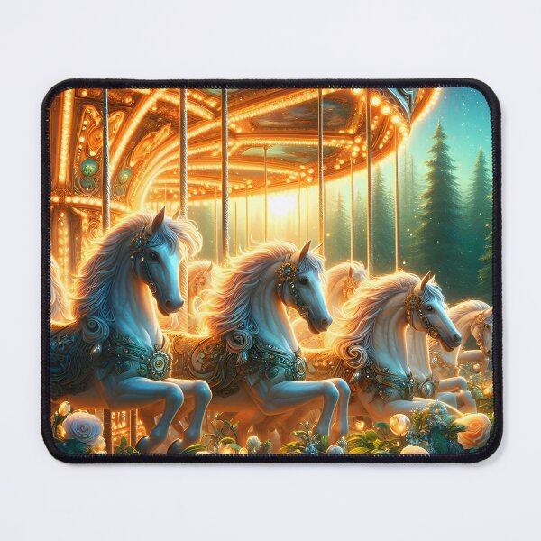 Item preview, Glowing Carousel with roses around designed and sold by EmeraldeaArt.