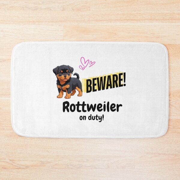 Item preview, Cute and Funny Rottweiler Dog Pet Beware Rottweiler on Duty designed and sold by FreeStyleTrend.