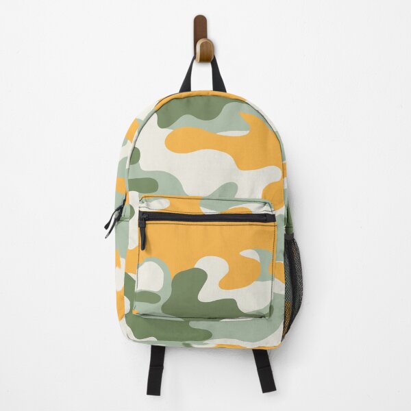 Item preview, Abstract camouflage fabric Design with a mix of pastel yellow, soft green, and peach designed and sold by HEMRO.