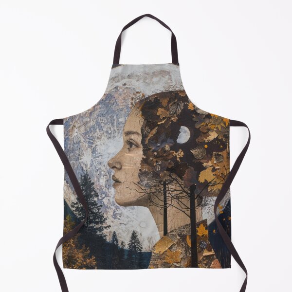Item preview, Autumn is a Woman - Abstract Nature Collage Art designed and sold by wildvibe.