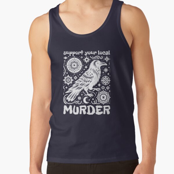 Item preview, Support your local murder - funny crow designed and sold by EvergreenWhimsy.