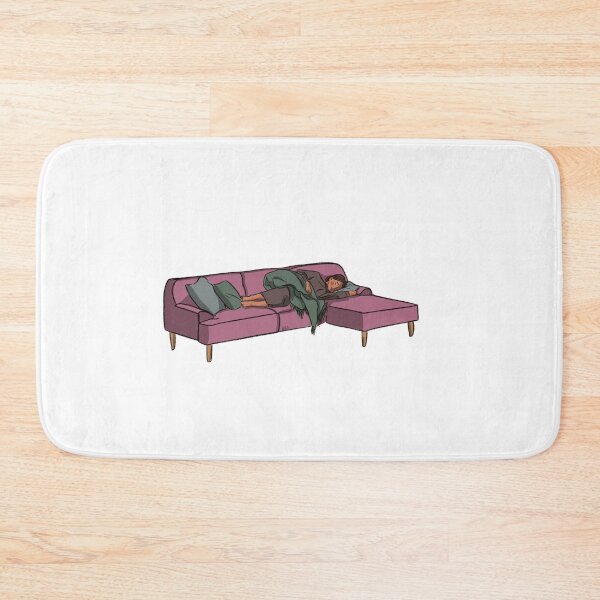 Item preview, A woman with short hair sleeping on a L shaped couch designed and sold by Hessah-HA.