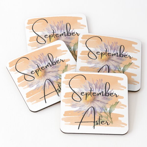 Item preview, Birth Flower September Aster Watercolor Design designed and sold by Tammy Marie Russell.