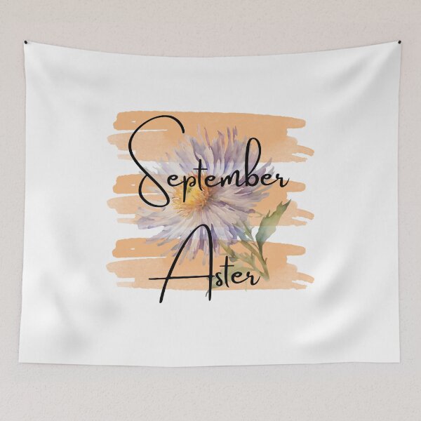 Artikelvorschau, Geburtsblume September Aster Aquarell Design entworfen und verkauft von Tammy Marie Russell.