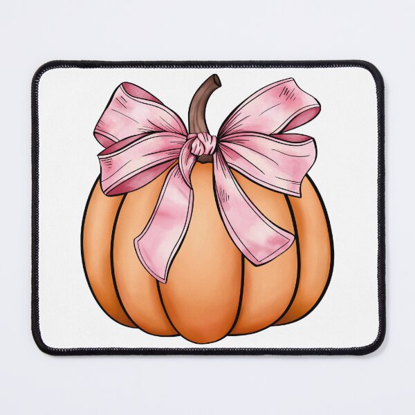 Item preview, Pumpkin with pink bow tie, coquette pumpkin, halloween coquette designed and sold by EmeraldeaArt.