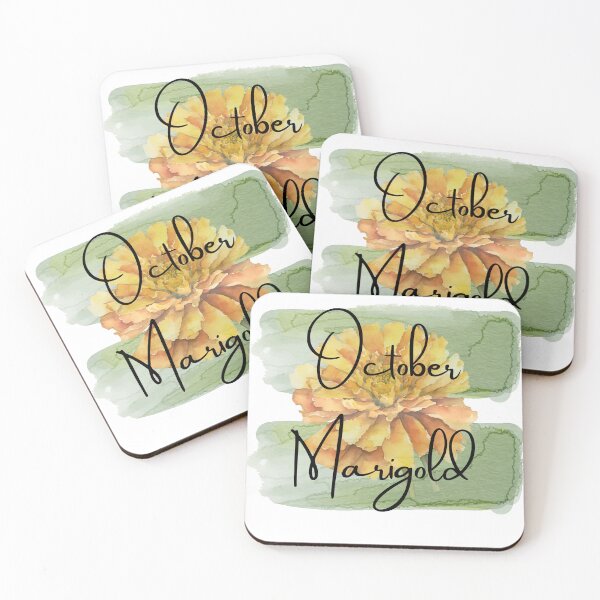 Artikelvorschau, Geburtsblume Oktober Ringelblume Aquarell Design entworfen und verkauft von Tammy Marie Russell.