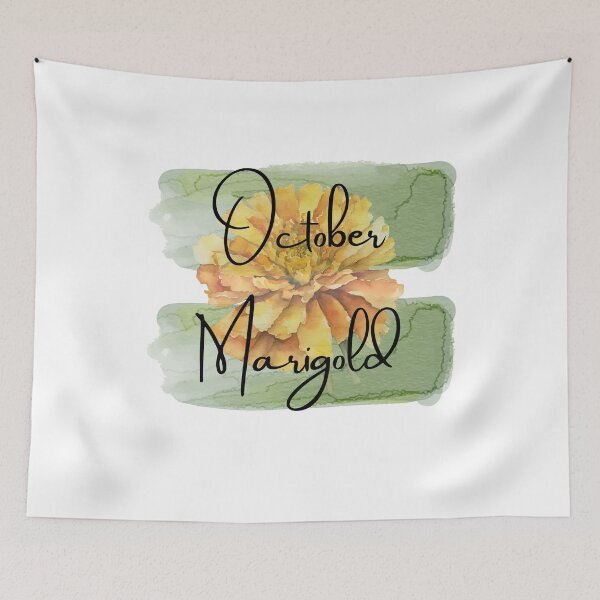 Artikelvorschau, Geburtsblume Oktober Ringelblume Aquarell Design entworfen und verkauft von Tammy Marie Russell.