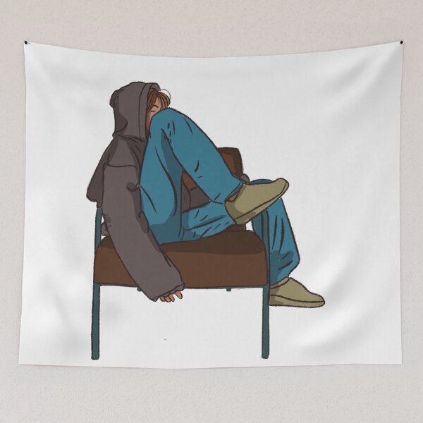 Item preview, A woman in hoodie is sitting on the chair  designed and sold by Hessah-HA.