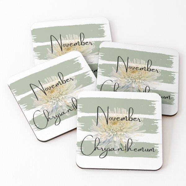 Item preview, Birth Flower November Chrysanthemum Watercolor Design designed and sold by Tammy Marie Russell.