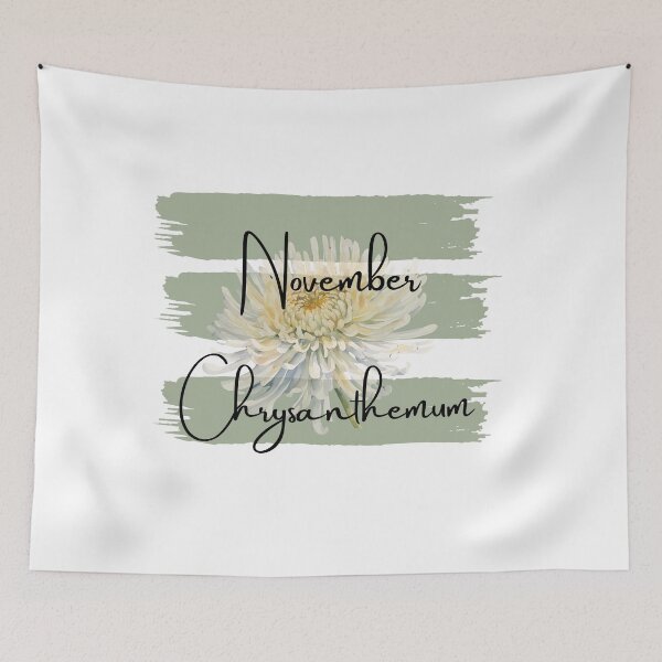 Item preview, Birth Flower November Chrysanthemum Watercolor Design designed and sold by Tammy Marie Russell.