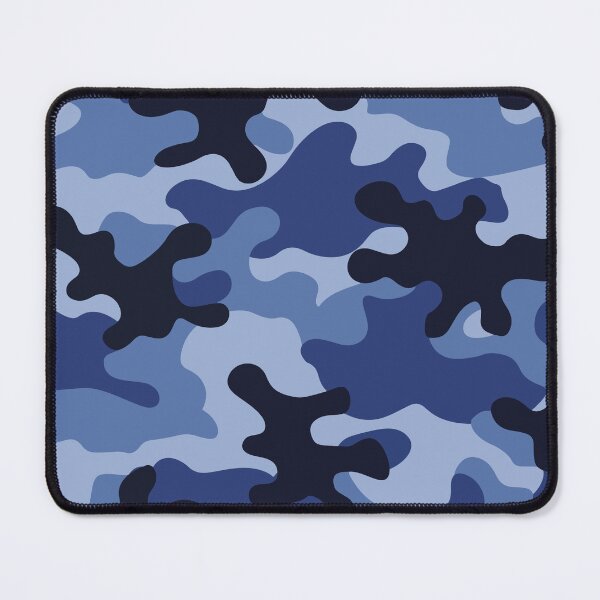 Item preview, Abstract camouflage fabric Design with a mix of grey, navy, and navy dark blue. designed and sold by HEMRO.