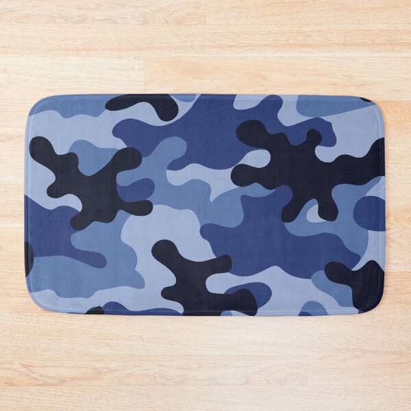 Item preview, Abstract camouflage fabric Design with a mix of grey, navy, and navy dark blue. designed and sold by HEMRO.