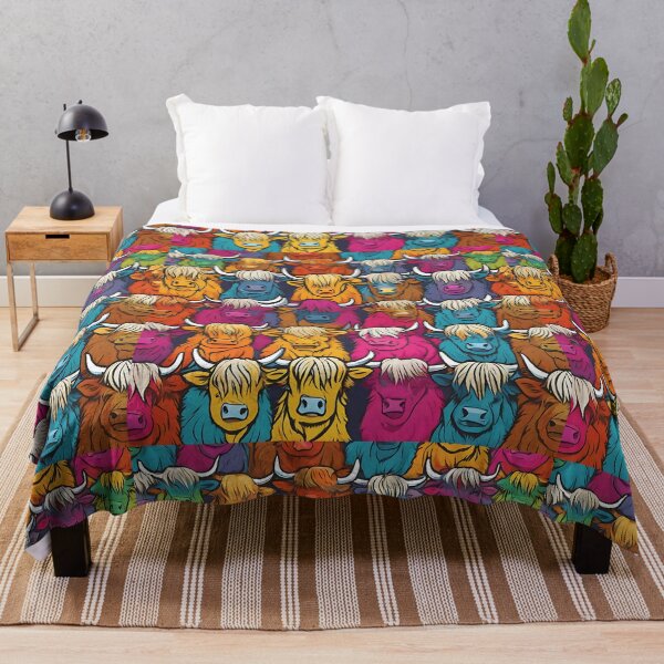 Item preview, The Herd - Highland Cow Wallpaper designed and sold by Zenvo.