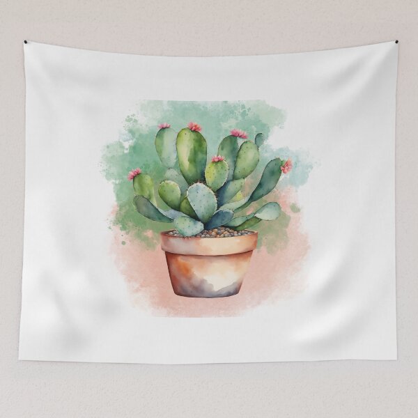 Artikelvorschau, Kaktus Pflanze botanische Kunst Aquarell Design entworfen und verkauft von Tammy Marie Russell.