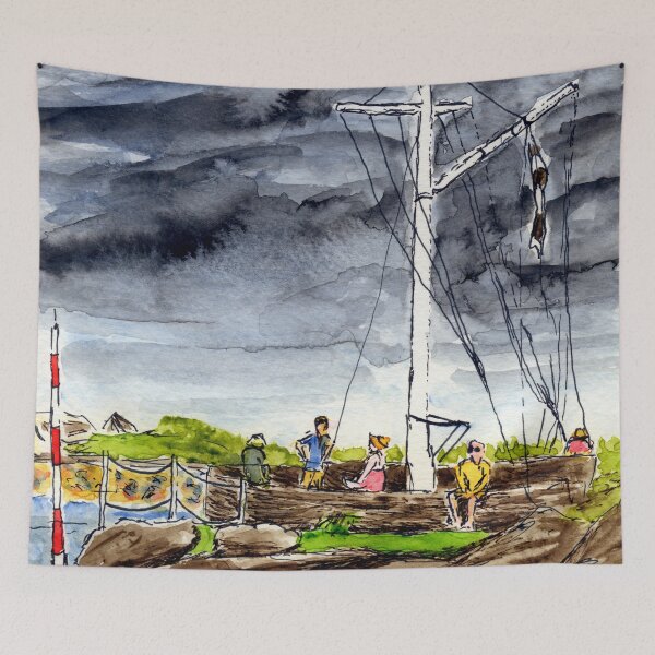 Item preview, The Flagstaff at Trearddur Bay, Ynys Mon / Anglesey, North Wales designed and sold by LymphomaLass.