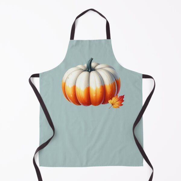 Item preview, Half white half orange Pumpkin with a fall leaf designed and sold by EmeraldeaArt.