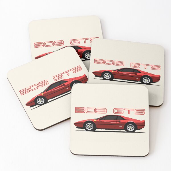 Item preview, Ferrari 308 GTS/GTB Side illustration designed and sold by blackdogshop.