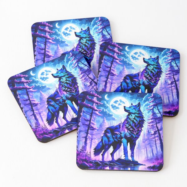 Item preview, Mysterious Wolf Howling at Moon designed and sold by koreatvtea.