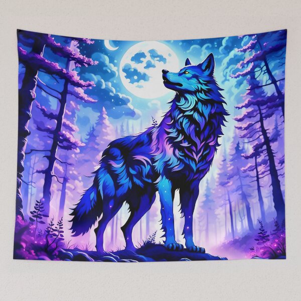 Item preview, Mysterious Wolf Howling at Moon designed and sold by koreatvtea.