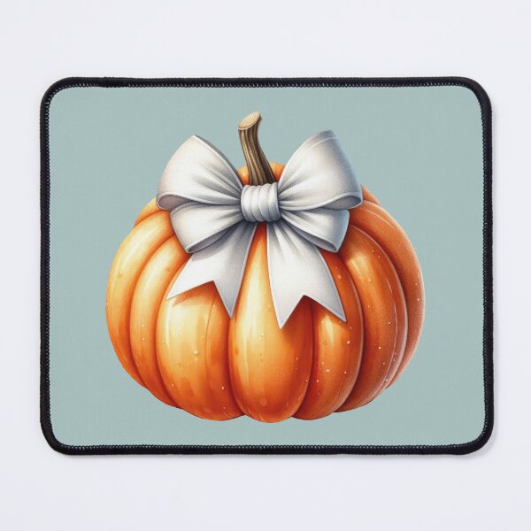 Item preview, Pumpkin with a white bow designed and sold by EmeraldeaArt.