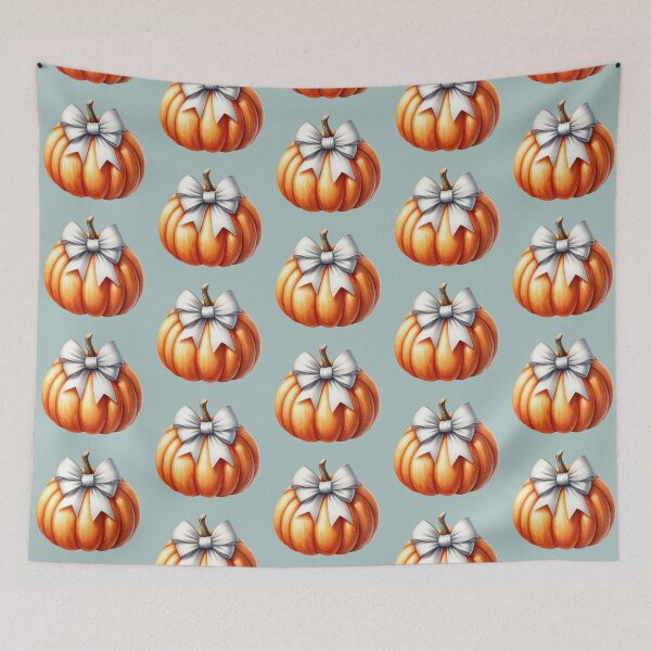 Item preview, Pumpkin with a white bow designed and sold by EmeraldeaArt.