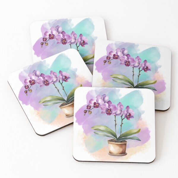 Artikelvorschau, Orchidee Pflanze botanische Kunst Aquarell Design entworfen und verkauft von Tammy Marie Russell.